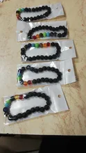 Natural Lava stone beads Healing Balance Chakra charm bracelet 8mm tiger eye bead Tibetan
