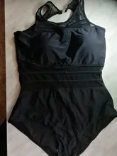 One-Piece Swimsuit Swim-Wear Riseado Black Sexy XXL Plus-Size Women Backless High-Neck