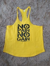 Camisetas de culturismo sin mangas con tirantes para hombre, Tops divertidos de verano de Anime sin dolor, chaleco sin ganancia, ropa de Fitness, camisetas de gimnasio de algodón