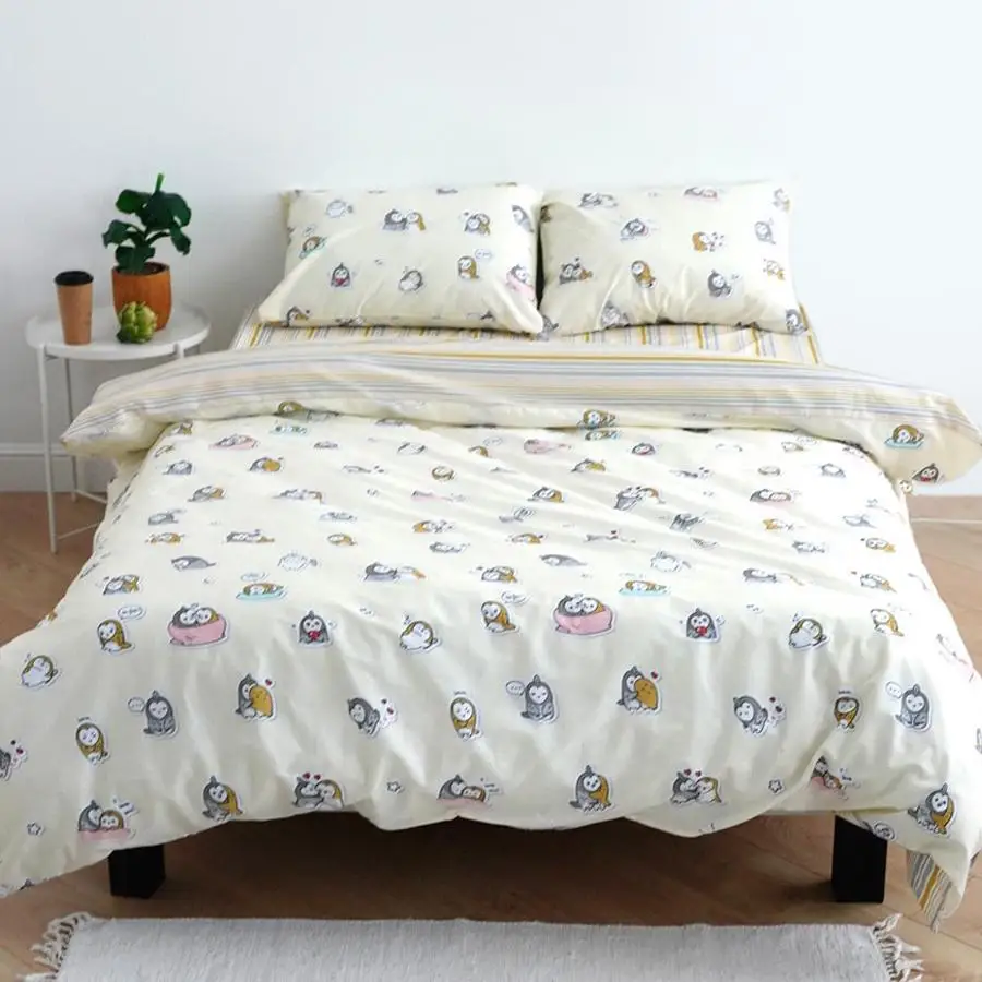 Кровать льняное поплин 1,5sp 2sp euro uniqcute 100% хлопчатобумажные наборы 50*70 комплектов постельных принадлежностей для домашнего текстиля постельное белье