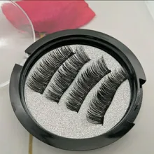 Pestañas postizas 3D magnéticas, 4 Uds., 5 imanes, hechas a mano, Naturel Mink Faux Cils magnétiques con pinzas