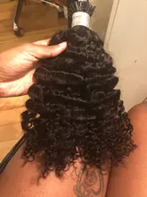 Curly Human Hair Microlinks-Extensions Afro Kinky Brazilian Natural Women I-Tip 3C 3B