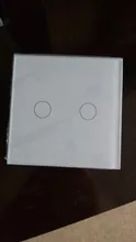 UBARO-Interruptor táctil con Panel de cristal blanco, pulsador estándar europeo de luz Ac230v, 1 Banda, Control único, lámpara de pared