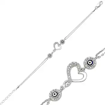 

Merve Sterling Silver Heart Women Bracelet