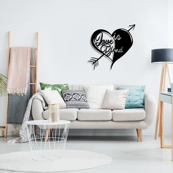 

Love is Blind Metal Black Decor Wall Art Decorative Turkish Style large wall decor for Bedroom Living Room Office Home Decor