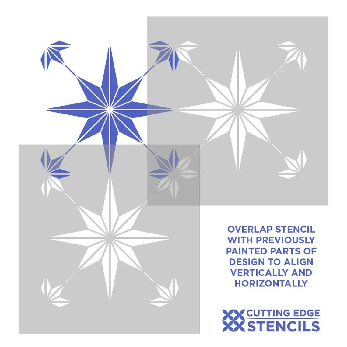 Reusable Geometric Cement Star Stencil for Painting on wood Home