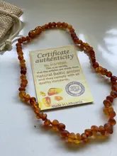 HAOHUPO-collar de ámbar Natural clásico para bebé, certificado de autenticidad, piedra de ámbar del Caribe auténtica, collar para niño, regalo para bebé, 14 colores
