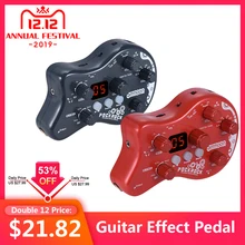 Ammoon PockRock Портативный гитары мульти-эффект процессор для езды на велосипеде из двух Цвет гитарной педали Электрический Аксессуары для гитары