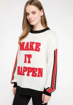 

DeFacto Women Casual Pullovers Loose Fashion Striped Long Sleeves Pullovers Tops Simple Women New-J2208AZ18WN-J2208AZ18WN