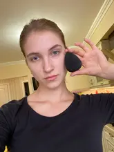 Aplicador de maquillaje negro, esponja supersuave, licuadora de polvo, base suave, contorno, difuminado