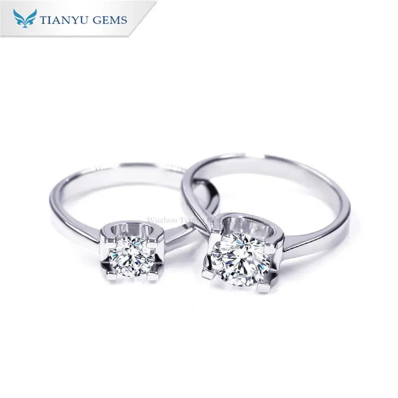 

Tianyu Gems U Prong Setting Wedding Band 925 Rings Silver Women 1ct/0.5ct Moissanite Diamond Ring Sparkling Round Stones Jewelry