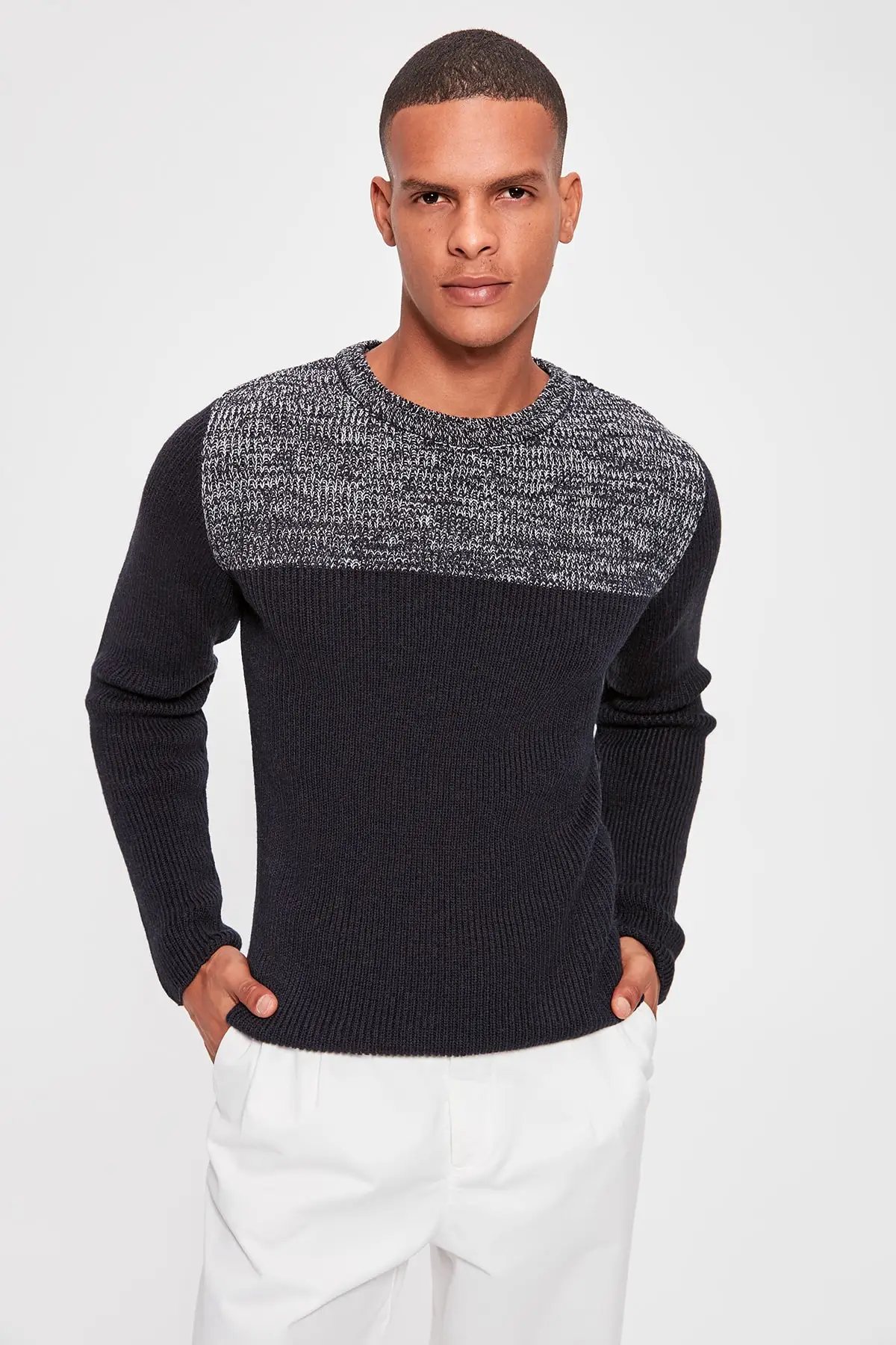 

Trendyol Navy Blue Men 'S Bike Collar Sweater TMNAW20KZ0026