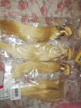 Mechones de cabello humano liso Remy brasileño con cierre, mechones de pelo negro perla rubio miel, 613 mechones, envío gratis