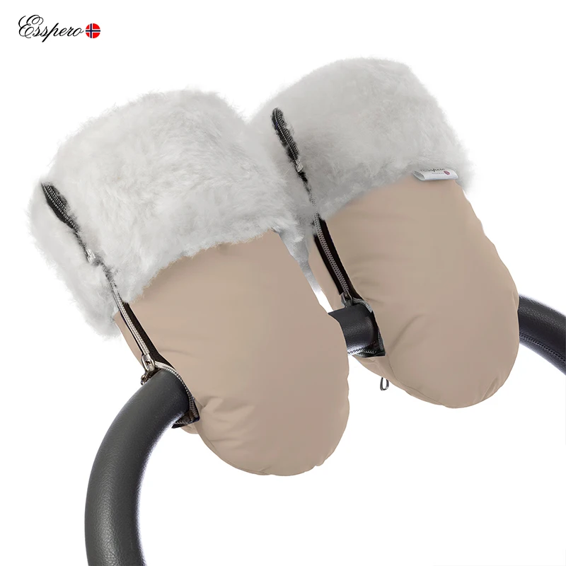 Муфта-рукавички для коляски Esspero Double White(Натуральная шерсть - Цвет: Beige