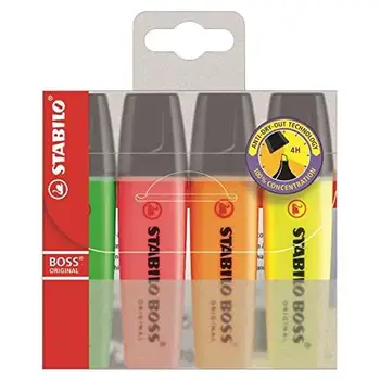 

BOSS ORIGINAL highlighter color assorted-pencil case 4 STABILO3.89