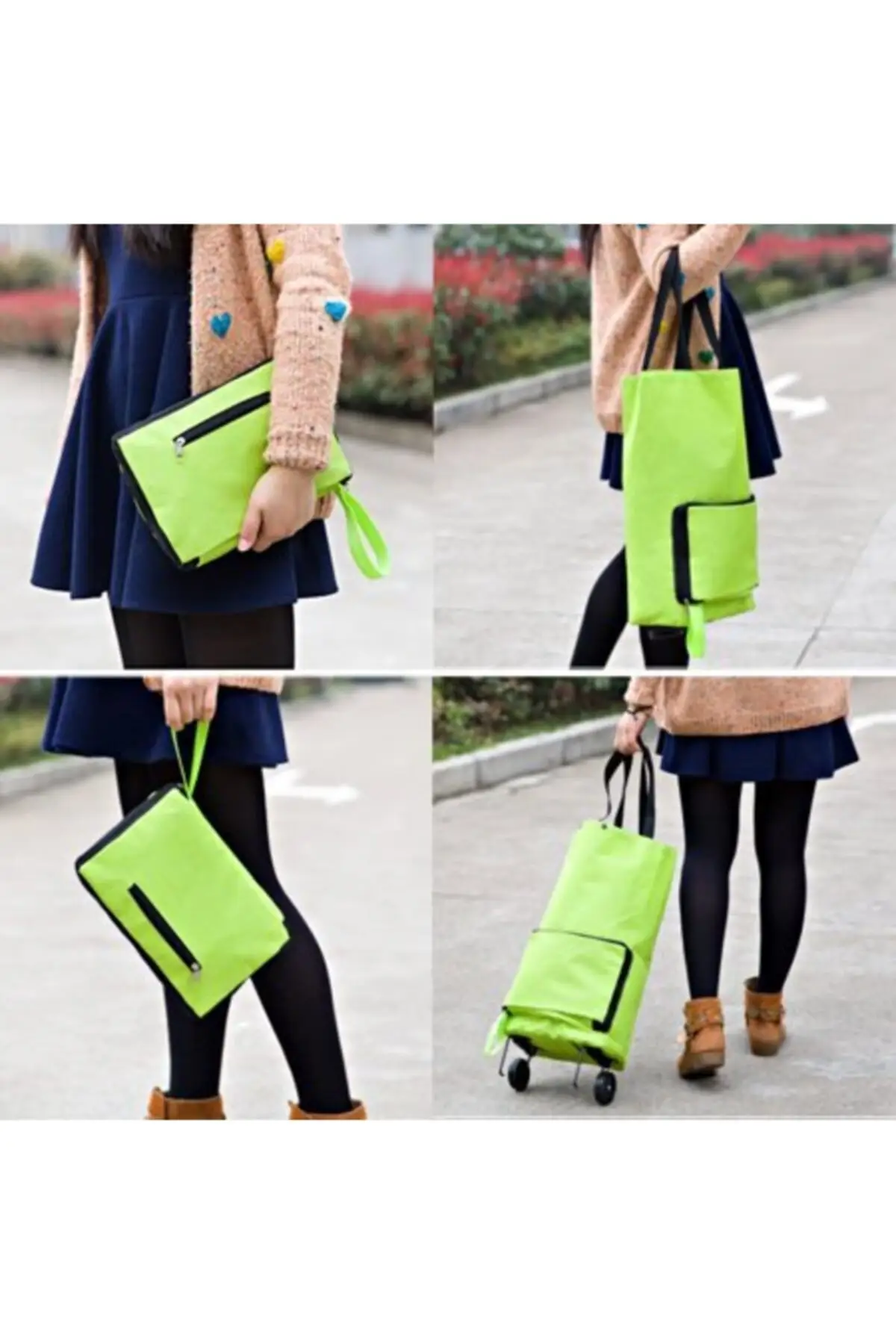 Foldable Wheel Market Trolley Practical Folding Bag Basket Bag Market Shopping
