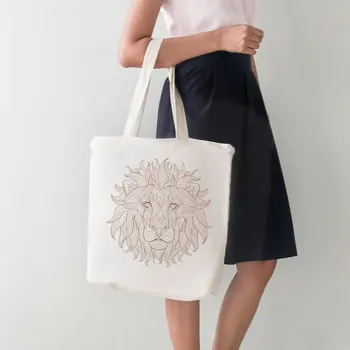 

Angemiel Bag Lion Only Cream Vectör Drawing Tote Shopping Beach Bag
