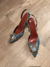 Zapatos de tacón alto con diamantes de imitación para mujer, calzado de seda satinada con punta puntiaguda, sin cordones, para boda, talla grande 41 42
