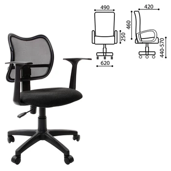 

Operator chair brabix drive mg-350, with armrests, black TW, 531394