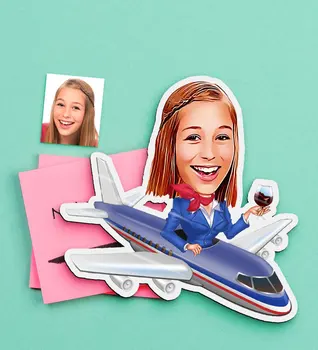 

Personalized Stewardess Caricature Of Wooden Magnet-1