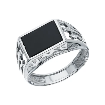 

Silver ring with Onyx sunlight sample 925