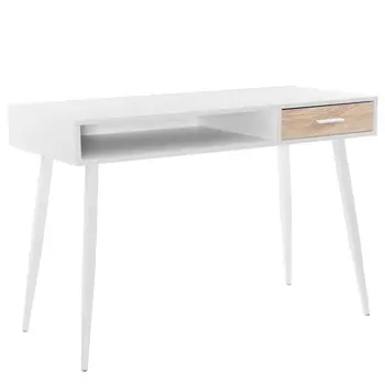 

White Office Computer Desk Workstation a Drawer & an Open Compartment for Ample Storage Laptop Dining Gaming Study Writing Desk