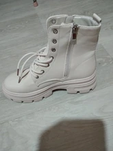 COOTELILI-Botines de punta redonda con cremallera y cordones para mujer, zapatos de moda, antideslizantes, con tacón de 5,5 cm, 2020