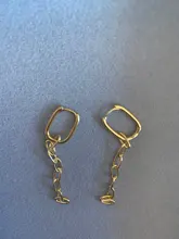 ROXI Ins-Pendientes largos redondos de geometría para mujer, aretes de pisapapeles, Piercing, joyería de plata de ley 925, aretes