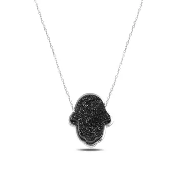

Angemiel 925 Silver Fatma Master Hand Necklace