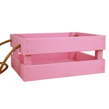 Ящик с джутовыми ручками/22,5*19*10/розовый/Россия