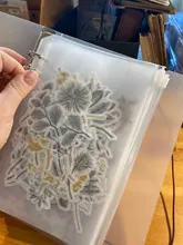 Archivador de fotos A5 A6, productos de almacenamiento, pegatinas de inserción, carpeta de folletos en espiral, 8 Uds., hojas internas, bolsa con cremallera