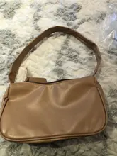 Bolso de piel sintética suave para mujer, bolsa de hombro pequeña de diseño a la moda, Color sólido Retro, Color púrpura