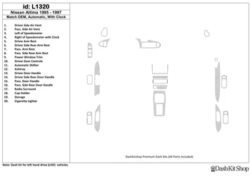 

Interior lining for Nissan Altima 1995-1997. Set L1320.