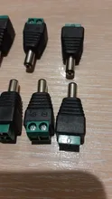 Adaptador de enchufe macho para CCTV, luz LED de un solo color, 12V, 2,1x5,5mm, cc, 10 uds.