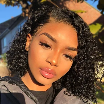

Curly Bob Wig 13x4 Lace Front Human Hair Wigs Short Bob 4x4 Closure Wig Deep Wave Lace Frontal Wigs Brazilian Hair For Women