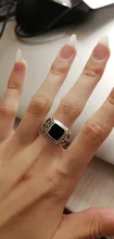 Anillo de navidad plateado para hombre, anillos de esmalte cuadrado y negro, joyería fina, alta calidad, 8-11