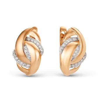 

10-05704 mink gold 585 sterling silver earrings