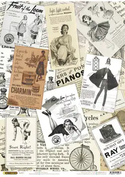 

Rice paper for decoupage craft Premier "" vintage advertising-1 "", 28,2X38,4 cm