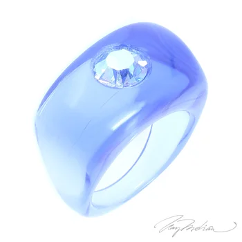 

Design ring Methacrylate Blue METAREC Collection CROWN