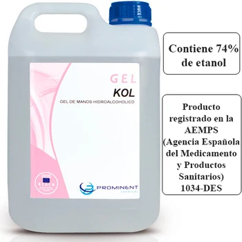 

Hydroalcoholic Gel disinfectant hand gel, 5 litre, viricidal bactericidal, 74% ethanol, unites in 14476