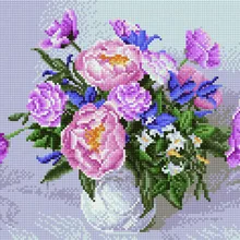 Алмазная мозаика EF 964 Пионы в вазе 30*40