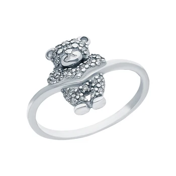 

Silver ring with cubic zirconia sunlight sample 925