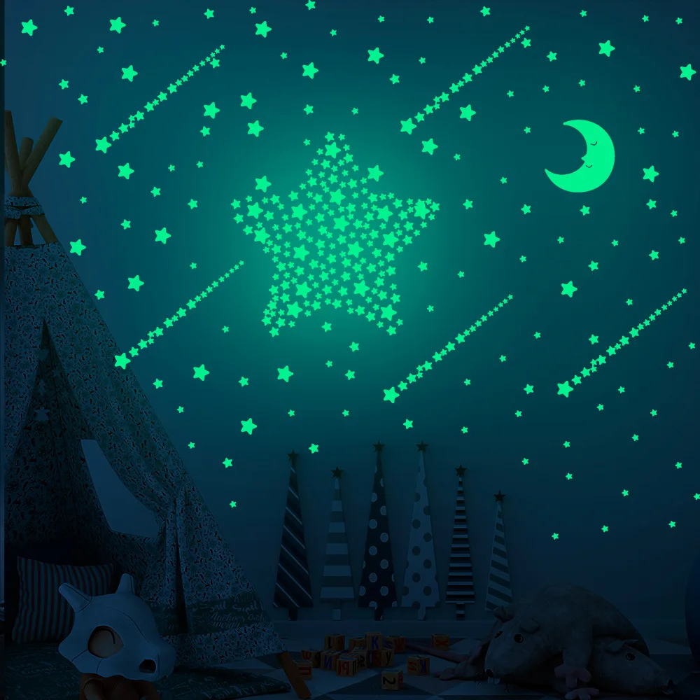 1Set Nine Planets Stars Wall Stickers Luminous Stickers for Kids Bedroom Living Room Glow In The Dark DIY Party Home Decor