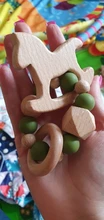 Silicone Rattles-Toys Beads Animals-Bracelets Wood Newborn Baby Gift Beech Infant Nursing