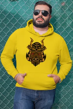 

Angemiel Wear Samurai Pig Yellow Men 'S Hooded Sweatshirt