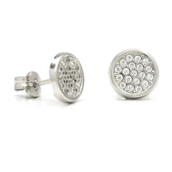 

Earrings 18k white gold center zircons 7.5mm. Pressure [AB9882]