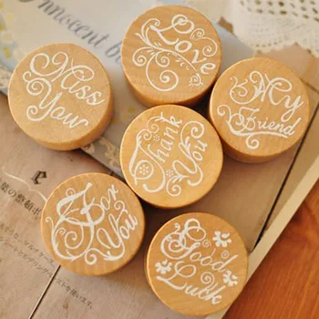 

SET 4 PCS STAMPS WOOD LOOK HAPPY BIRTHDAY STAMP DOUBLE SWAB