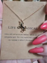 Fashion Gold Unicorn Horse Alloy Clavicle Chain Ladies Jewelry Pendant Necklace Style