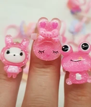 Anillo de fruta bonita para niñas, sortija Multicolor de colores, fruta bonita, traje de princesa, 12 Uds.