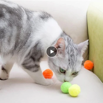 10 20 30 pcs cat toys chew ball colorful stretch plush entertainment funny cat toy tool.jpg